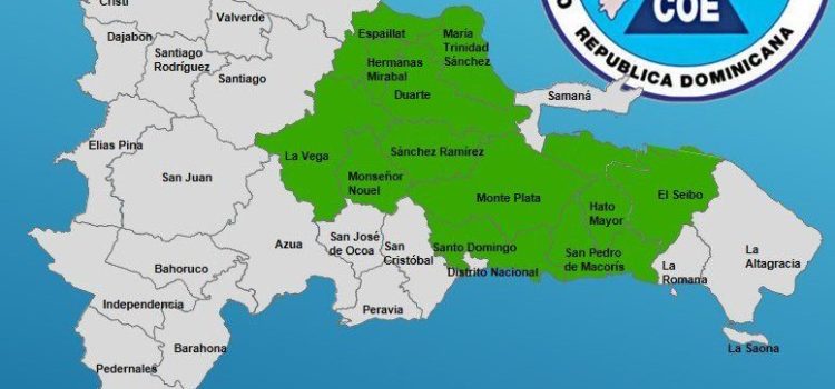 Alertan 12 provincias en alerta verde por vaguada y onda tropical