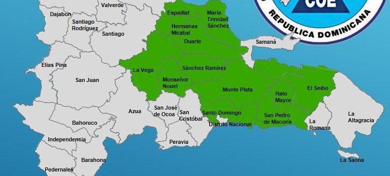 Alertan 12 provincias en alerta verde por vaguada y onda tropical