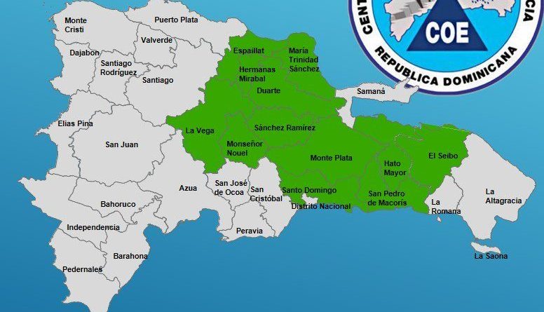 Alertan 12 provincias en alerta verde por vaguada y onda tropical