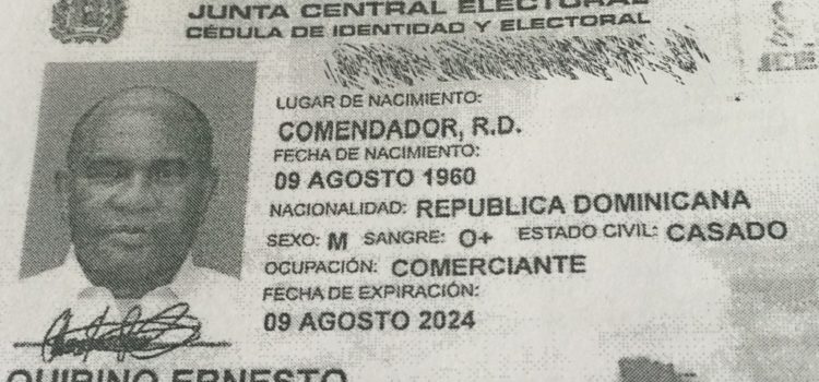Quirino obtuvo cédula en la que figura como comerciante